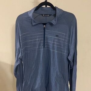 Travis Mathew Blue Quarter-Zip Pullover